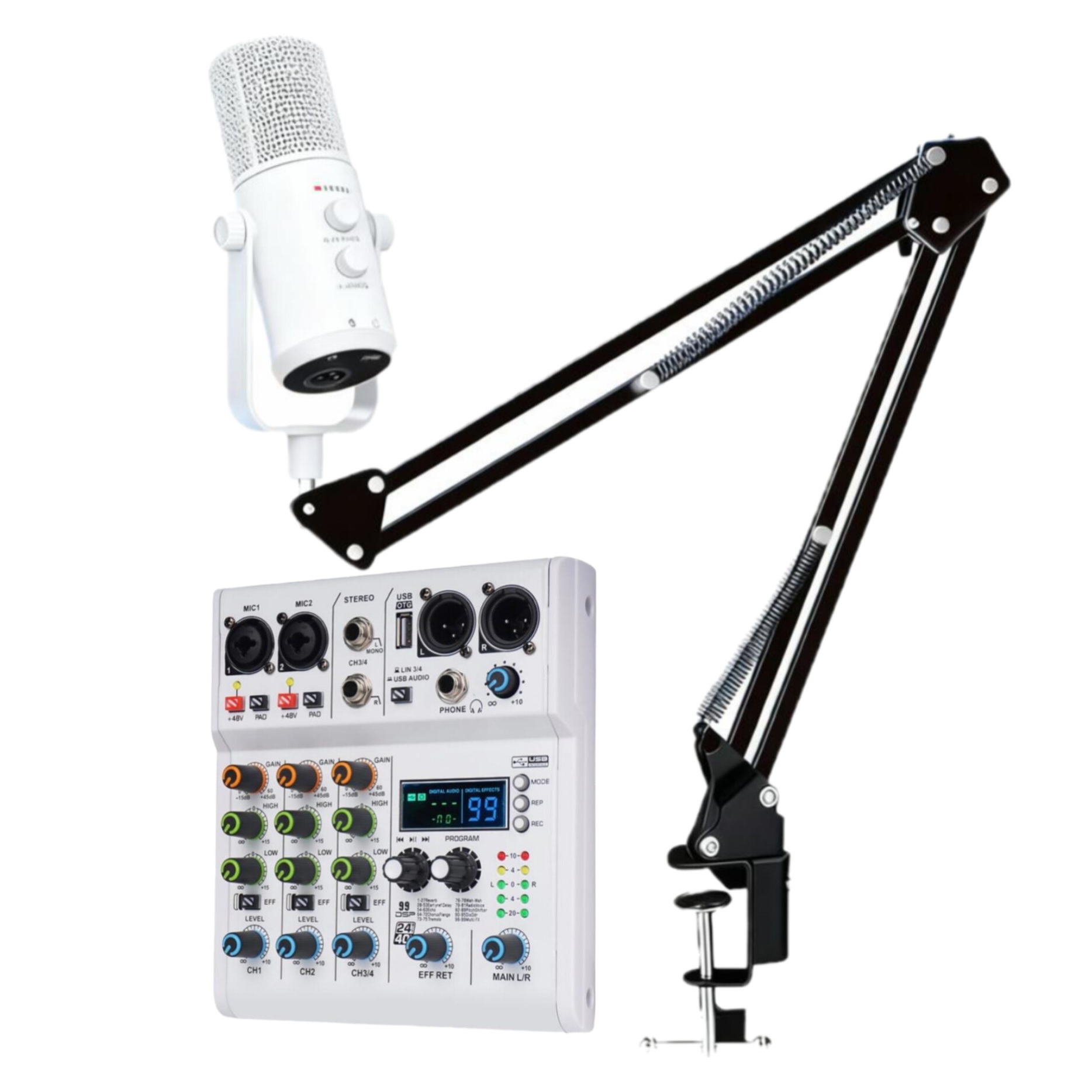 میکروفون Dragon sound G1 به همراه کارت صدای XR-4S با پایه بلند